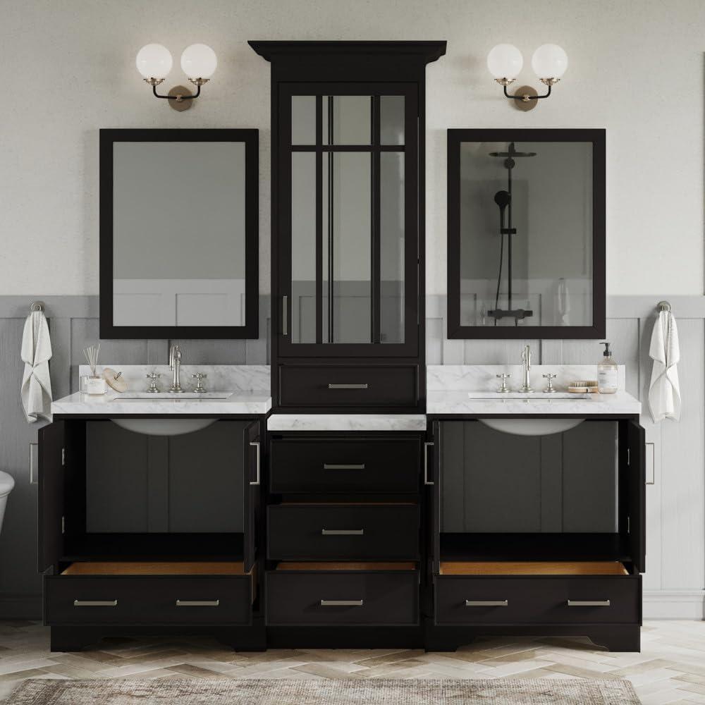 Ariel Stafford 85 in Double Sink Vanity Set in Espresso