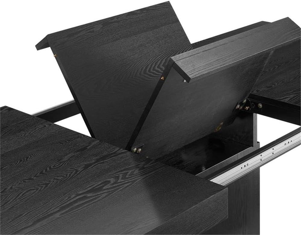 Modway Vector Expandable Modern Wood Dining Table in Walnut/Gold