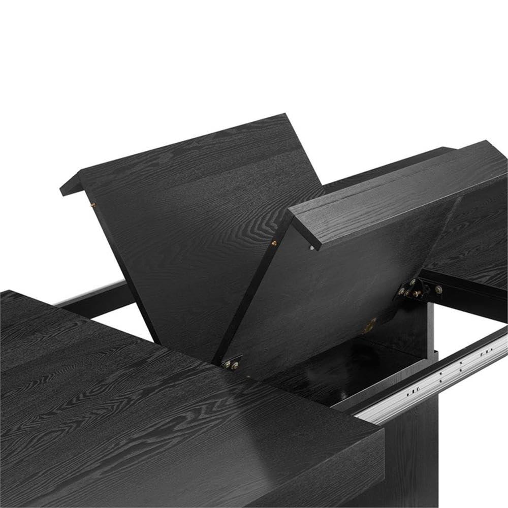 Modway Vector Expandable Modern Wood Dining Table in Walnut/Gold