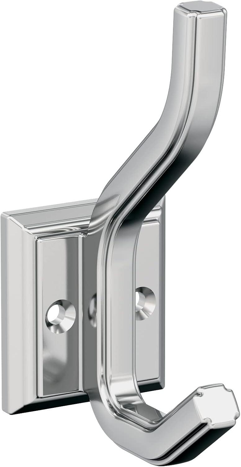 Polished Chrome Double Prong Decorative Wall Hook