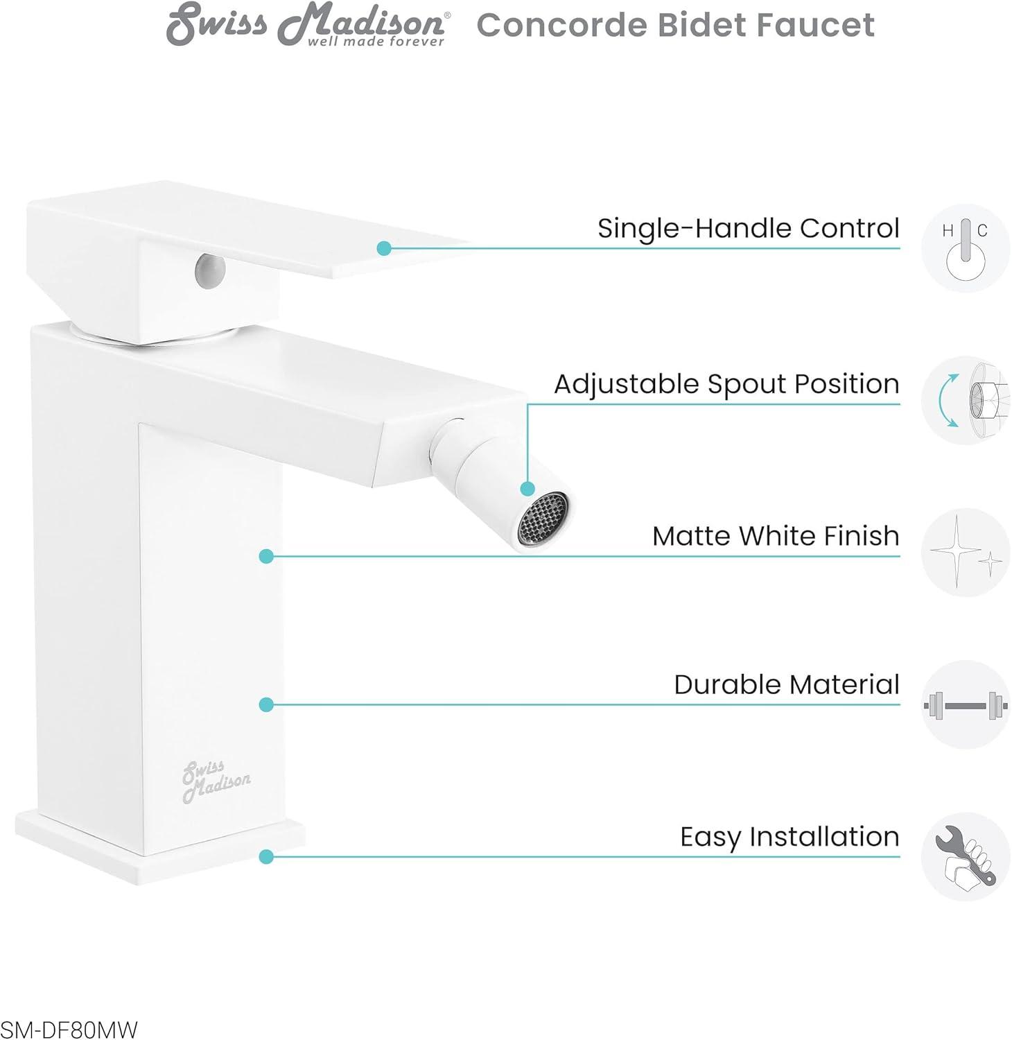 Concorde Bidet Faucet in Matte White