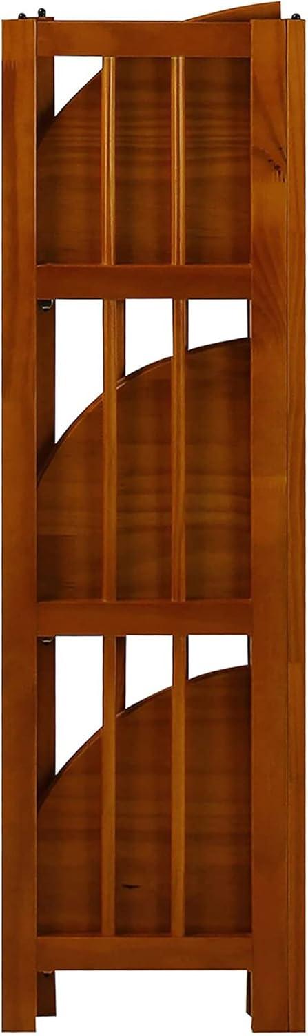 Casual Home 315-15 Wooden 4 Shelf Corner Folding Bookcase, Honey Oak
