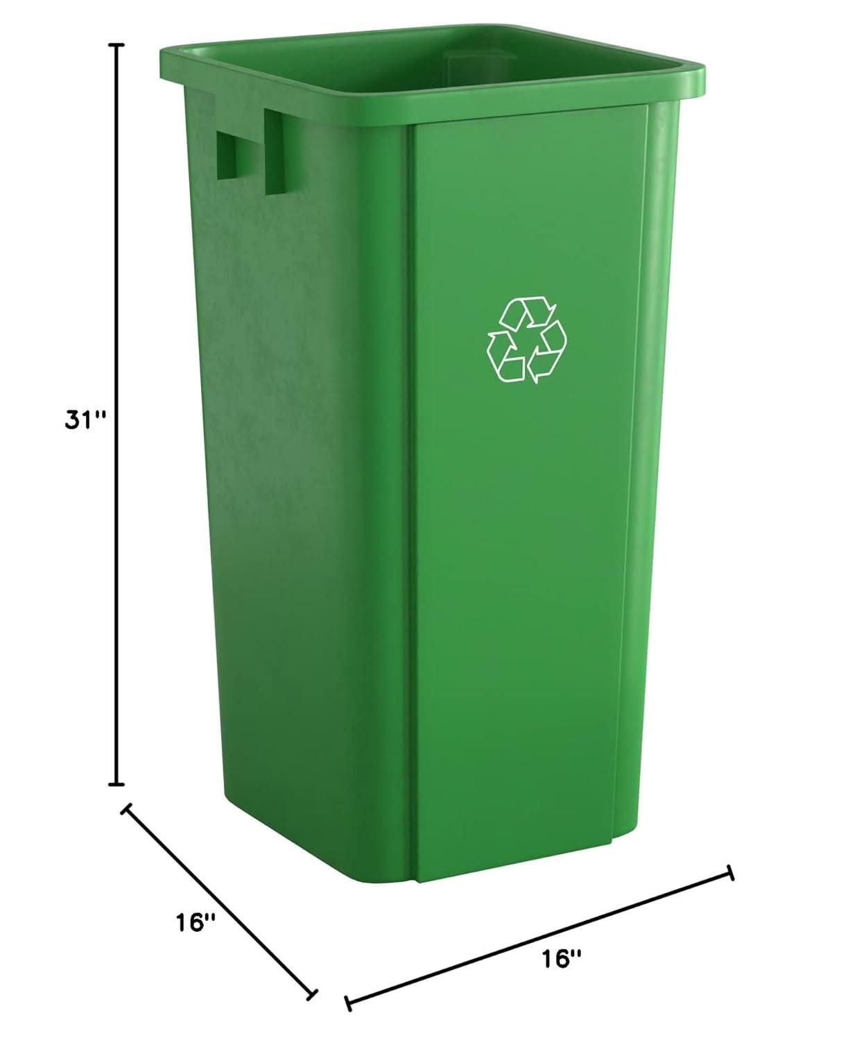 Tough Guy Trash Can,Rectangular,23 gal.,Green 10F626