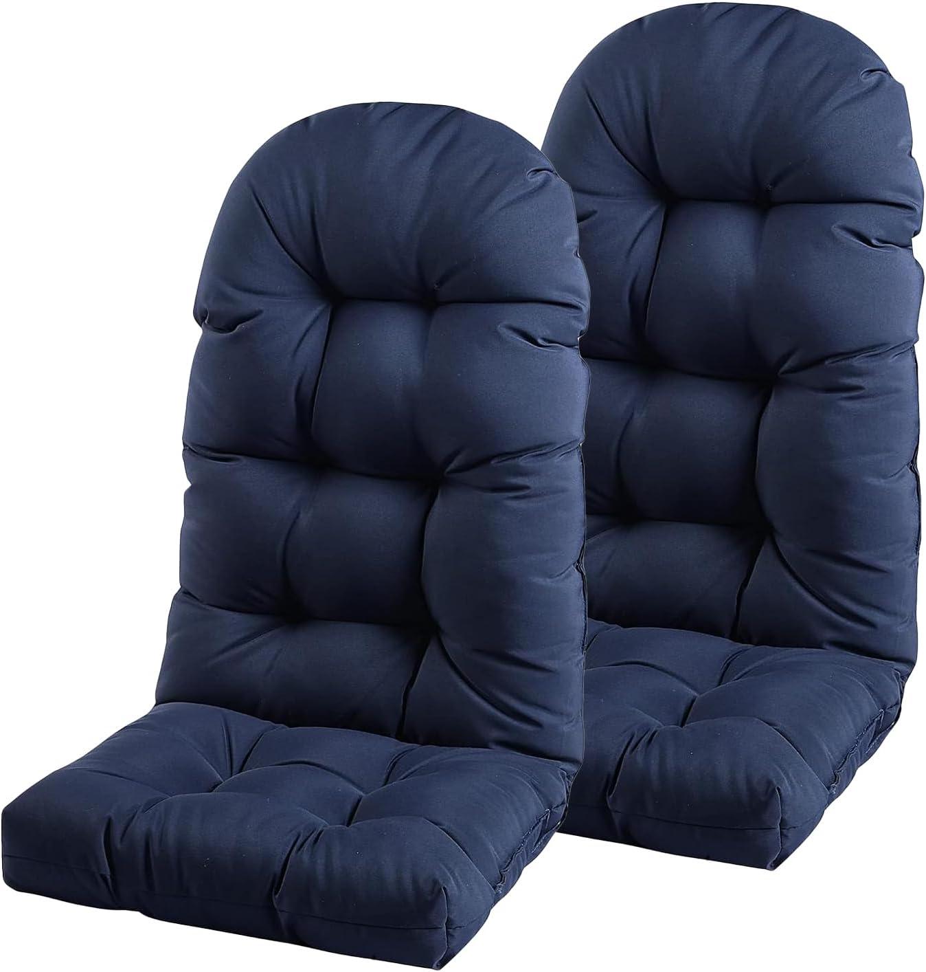 Crestlive Products Adirondack Style Patio Outdoor Chair Cushion for Adirondack Chair or Lounge Rocking Chair - See picture 2-Piece Set, Navy Blue