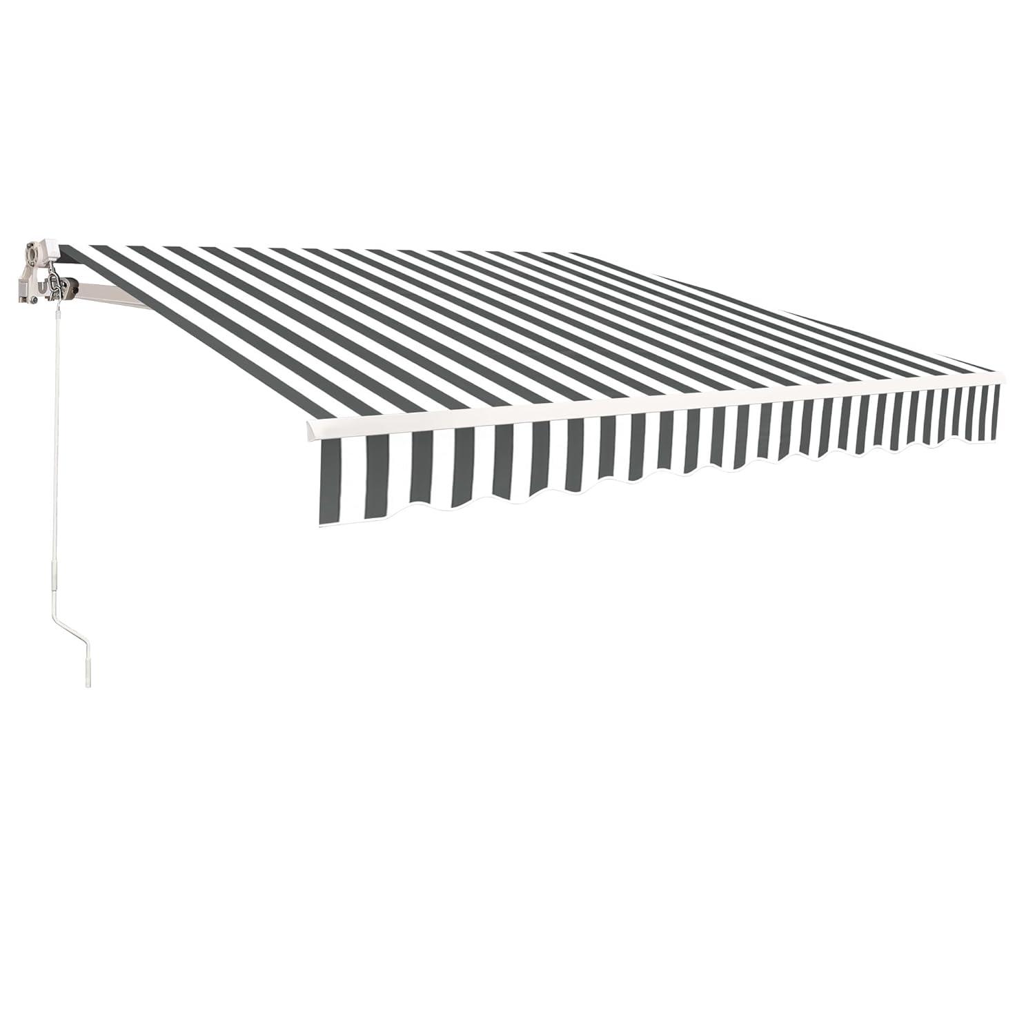 MCombo Manual Retractable Patio Door/Window Awning, Sunshade Shelter Outdoor Canopy