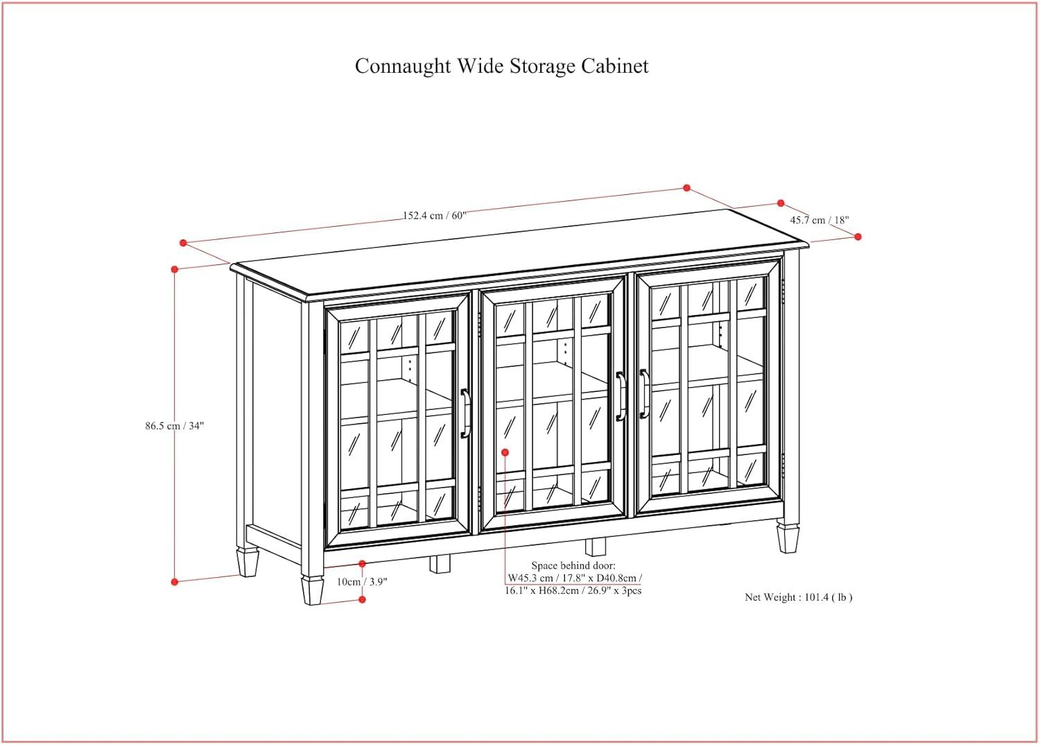 Connaught Wide Storage Cabinet Buffet