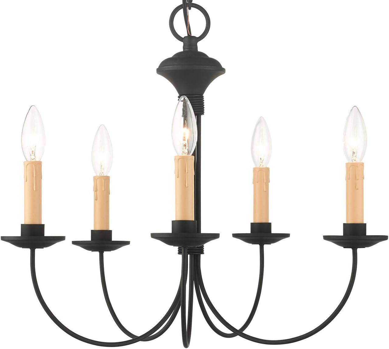 Elegant Heritage 5-Light Black Candelabra Chandelier