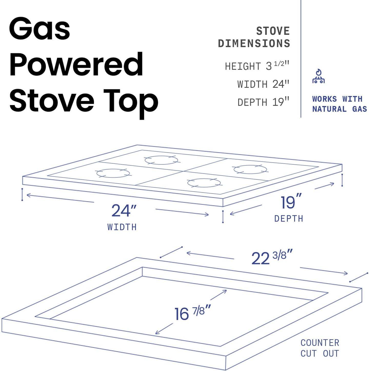 24-in Stainless Steel Gas Cooktop