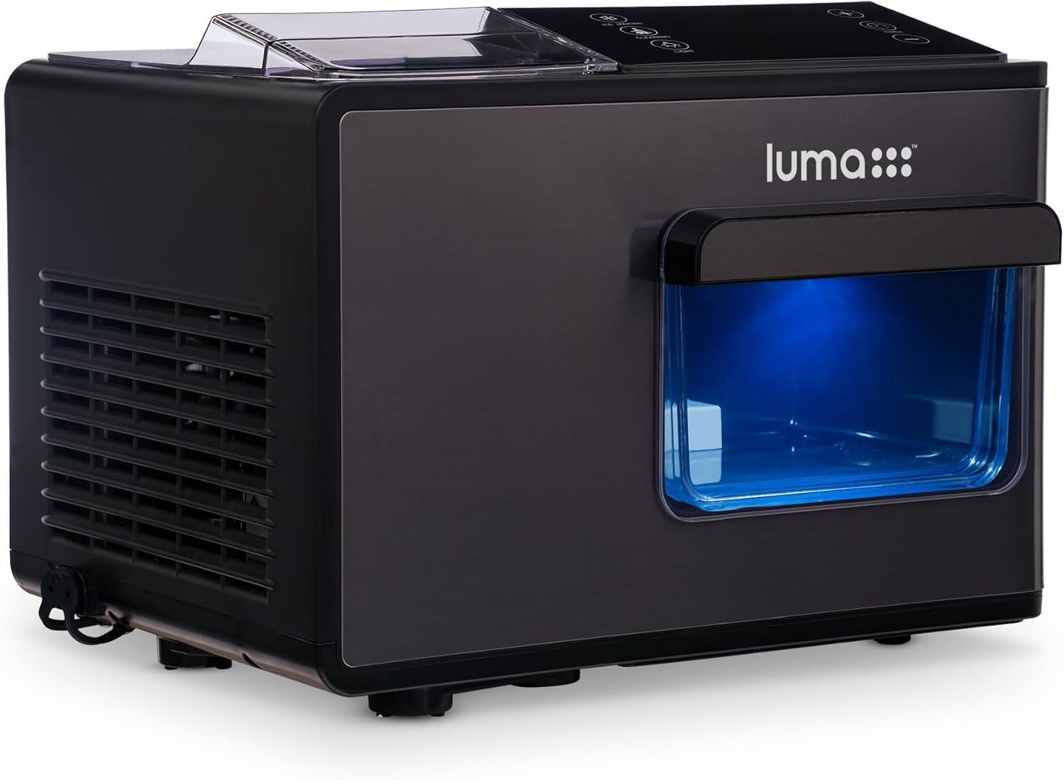 Luma Black Stainless Steel Nugget Countertop Ice Maker