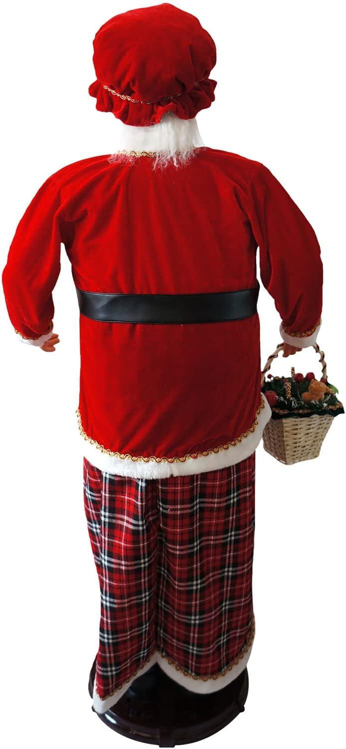 Fraser Hill Farm Life Size 58-in. Dancing Mrs. Claus Animatronic with Basket