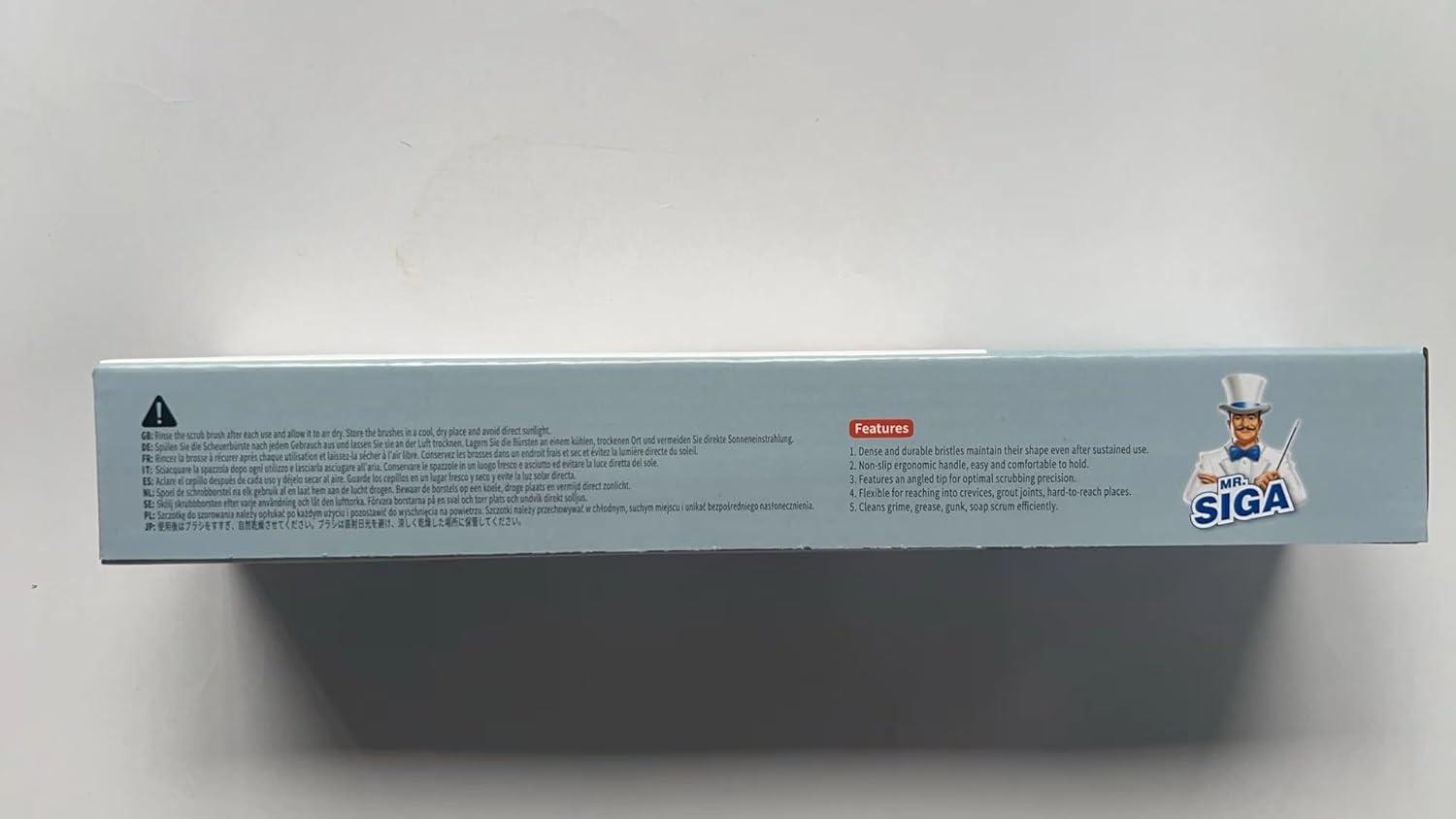 MR.Siga Household Crevice Cleaning Brush with Handle, Gap Cleaning Brushes,Nylon Brush,2 Pack