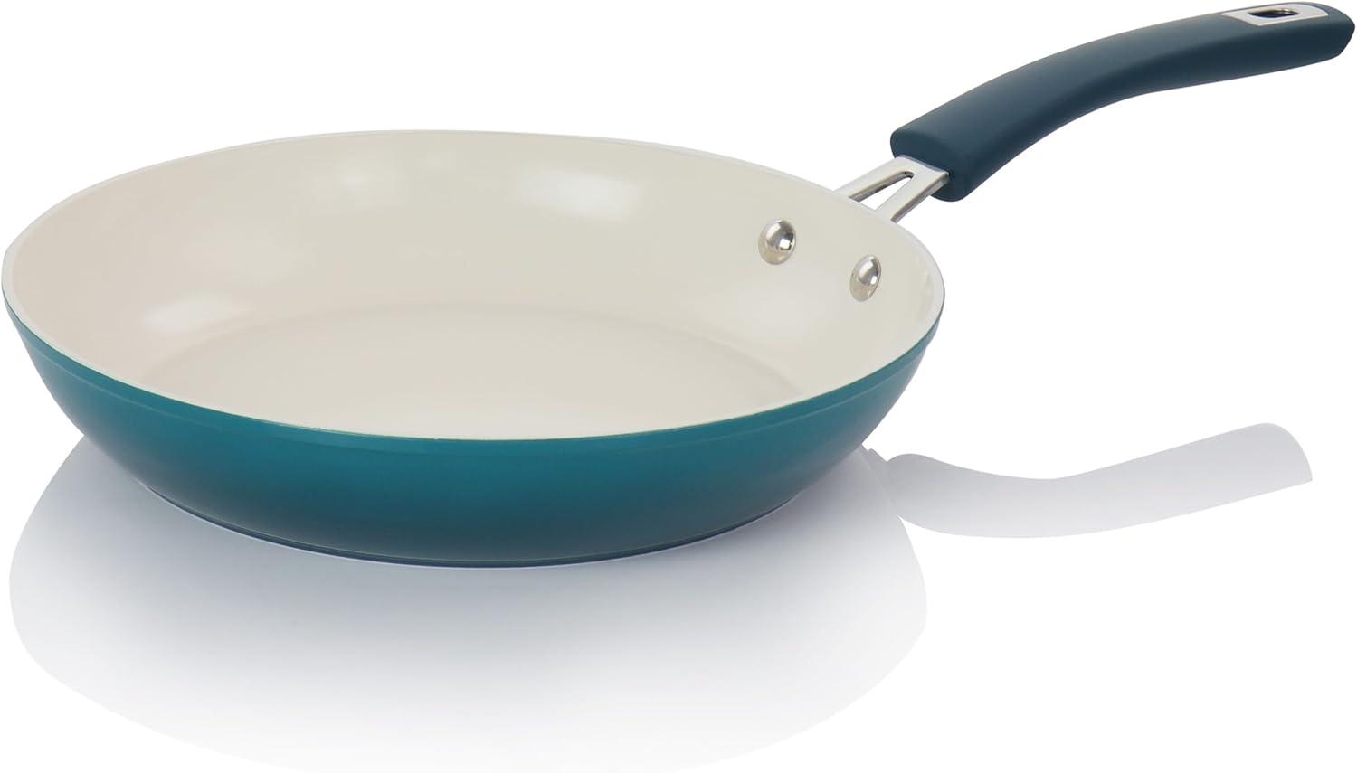 Oster Corbett 8 Piece Nonstick Aluminum Cookware Set in Teal