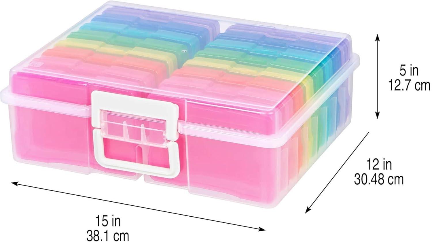 Rainbow Multicolor Photo and Craft Keeper with 16 Cases