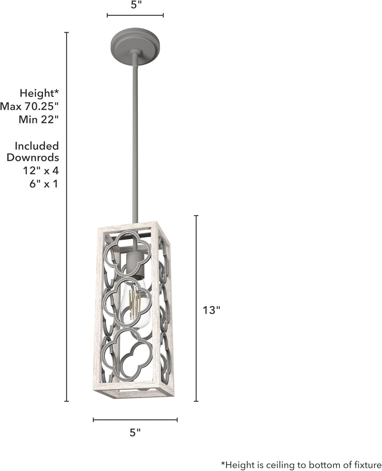 Gablecrest Distressed White Aluminum Mini Pendant Light