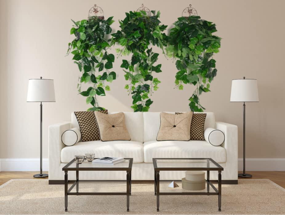 Ophelia & Co. Fake Hanging Plants Vines(2Pcs) Artificial Ivy Greenery Garlands For Home Bedroom Living Aesthetic Indoor,Outdoor Farmhouse Decorations(No Basket)