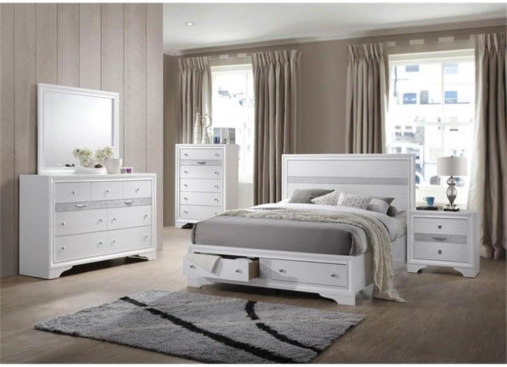 Catherine - Queen Platform Storage Bed, with 2 Drawer in the Footboard