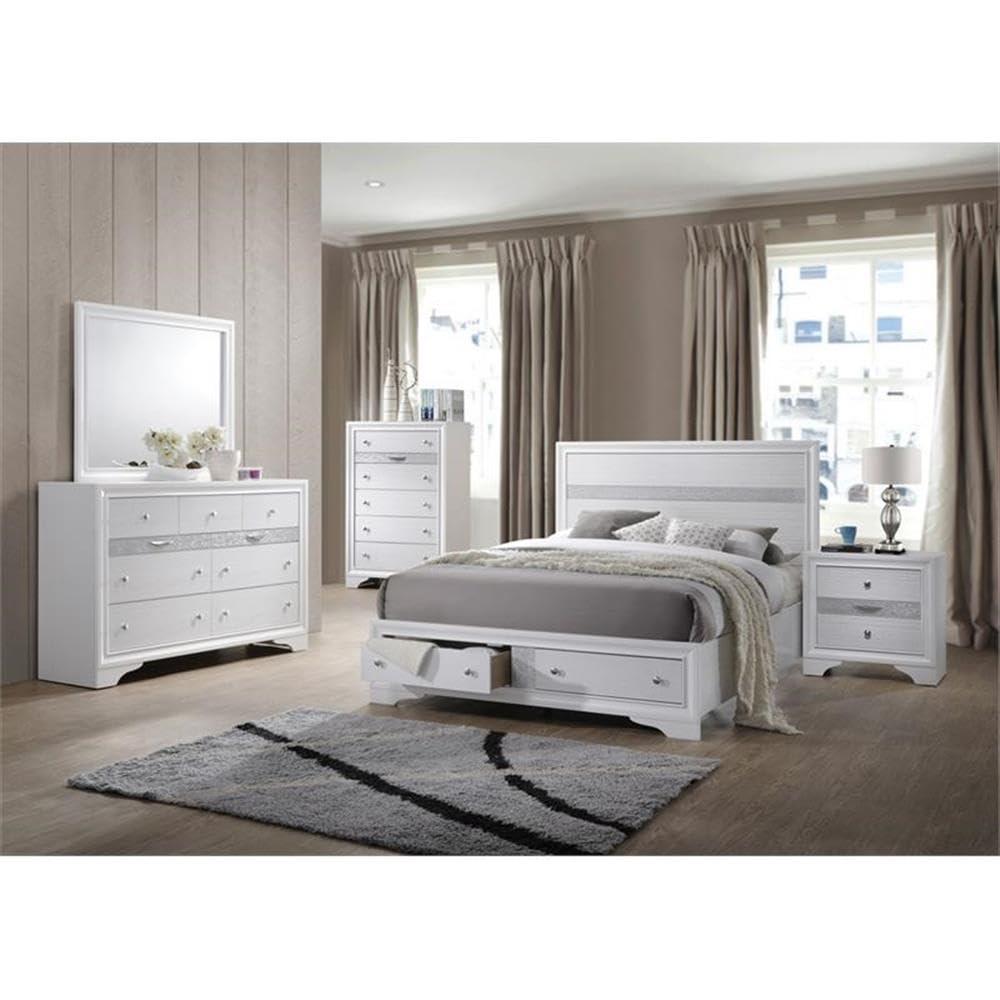 Catherine - Queen Platform Storage Bed, with 2 Drawer in the Footboard