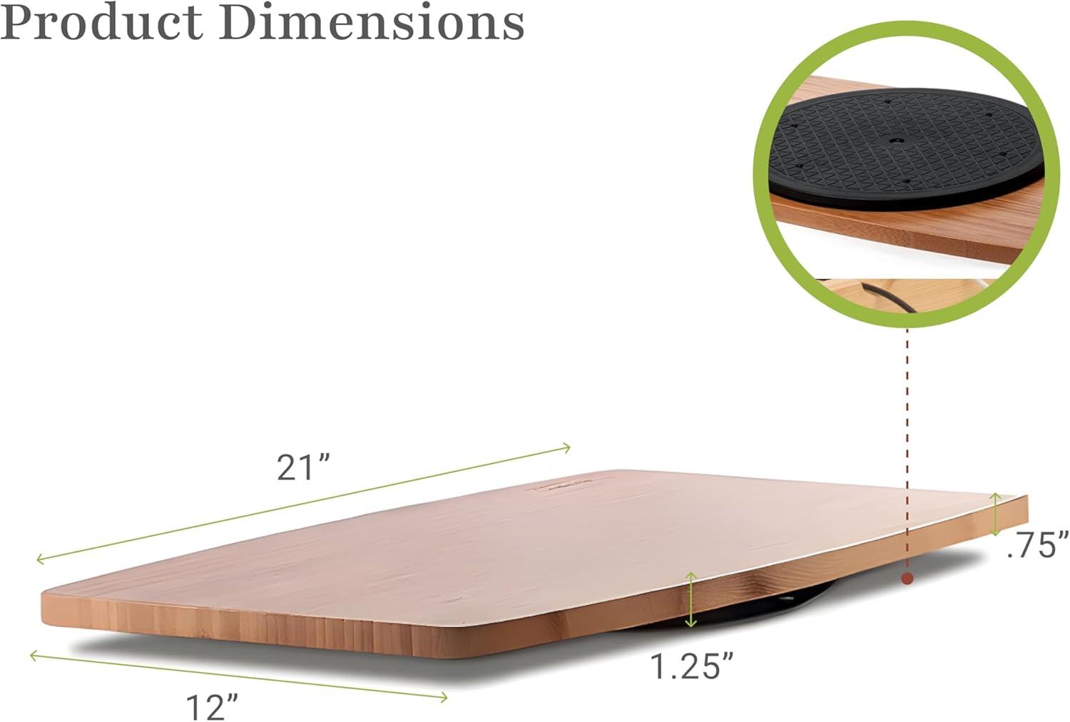 Prosumers Choice | Natural Bamboo TV Swivel Center Stand for TV, 21-Inch Base, Black 360Â° Rotation