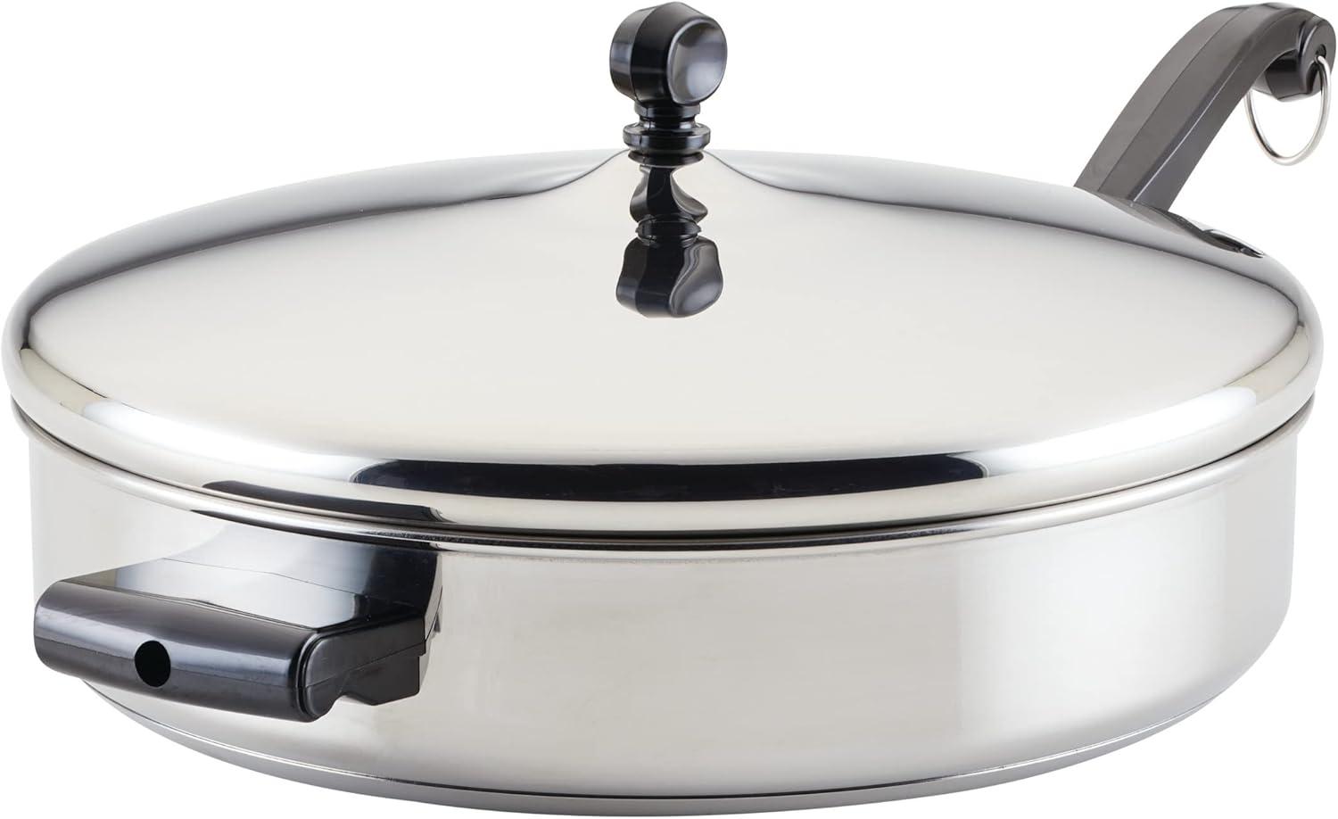 Farberware Classic 4.5-Quart Silver Stainless Steel Saute Pan with Lid