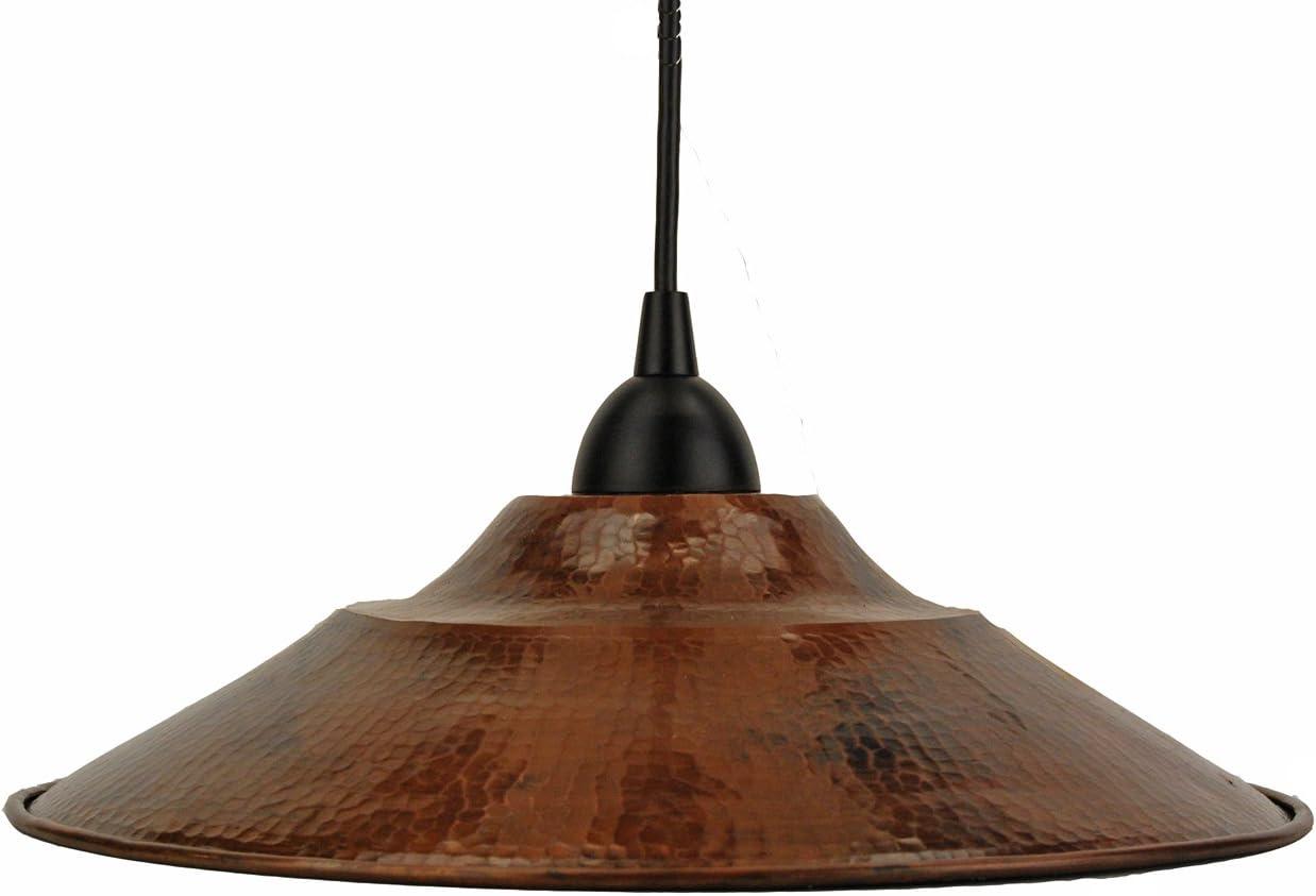 Lustrous Bronze Matte Black 13" Hand Hammered Copper Pendant Light