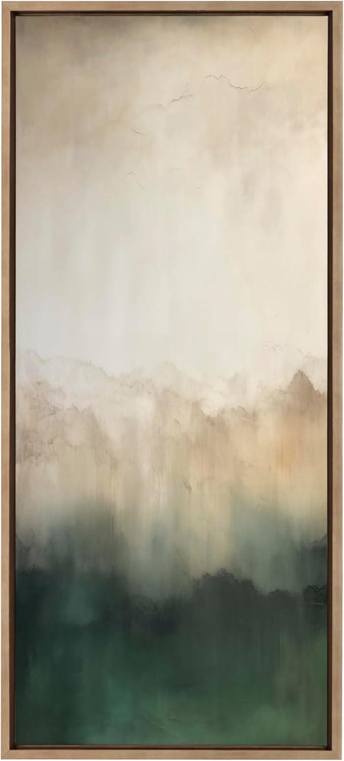 Kate & Laurel All Things Decor 18"x40" Sylvie Green Mountain Abstract II Framed Canvas by Amy Lighthall Gold