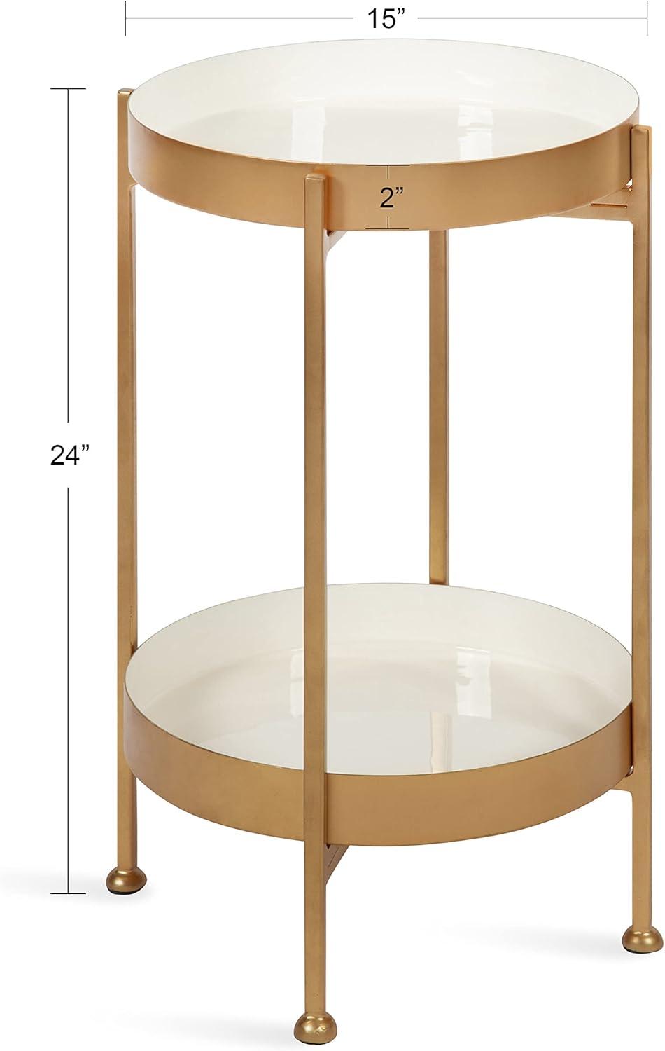 Kate and Laurel Nira Two-Tiered Metal Side Table