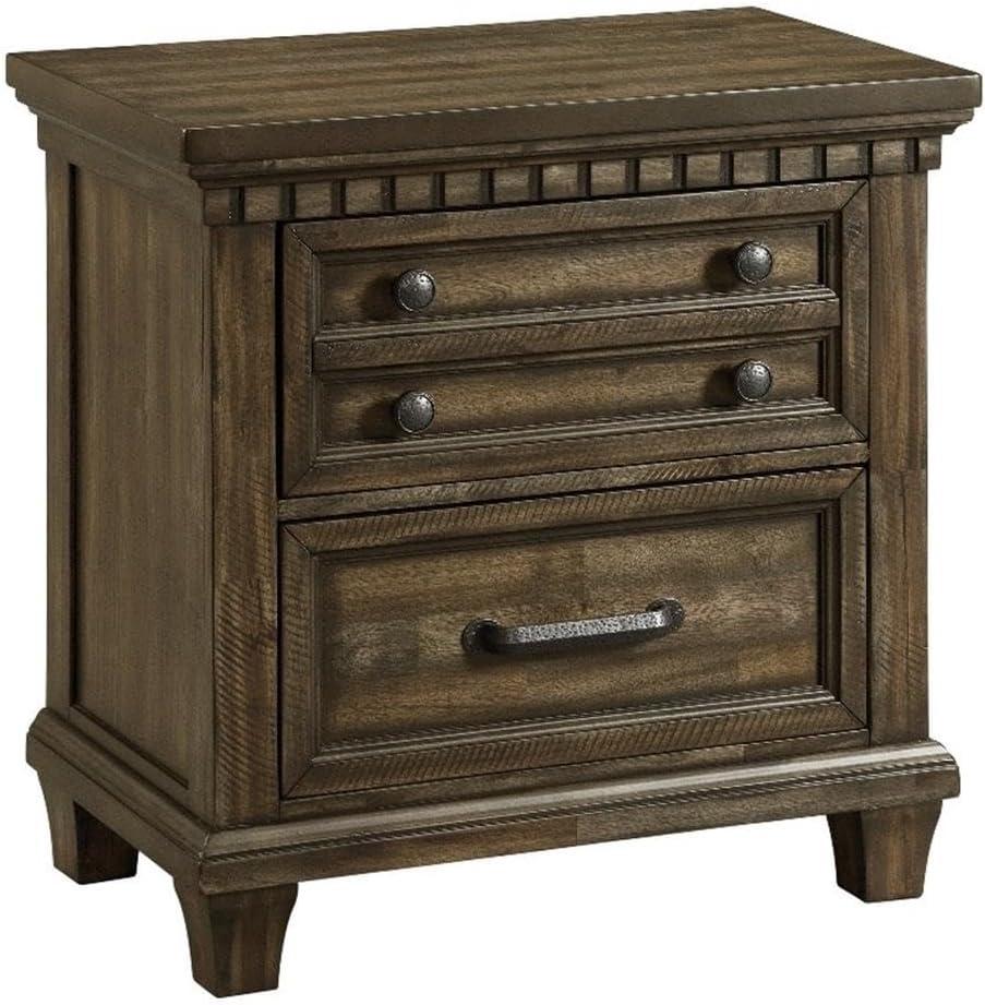 Picket House Furnishings Johnny 2 Drawer Nightstand in Smokey Walnut