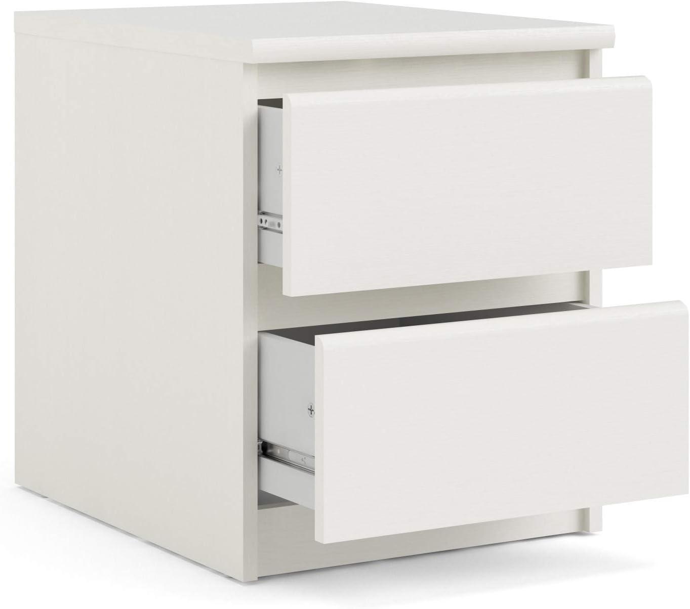 Scottsdale 2 Drawer Nightstand for Bedroom, White Woodgrain