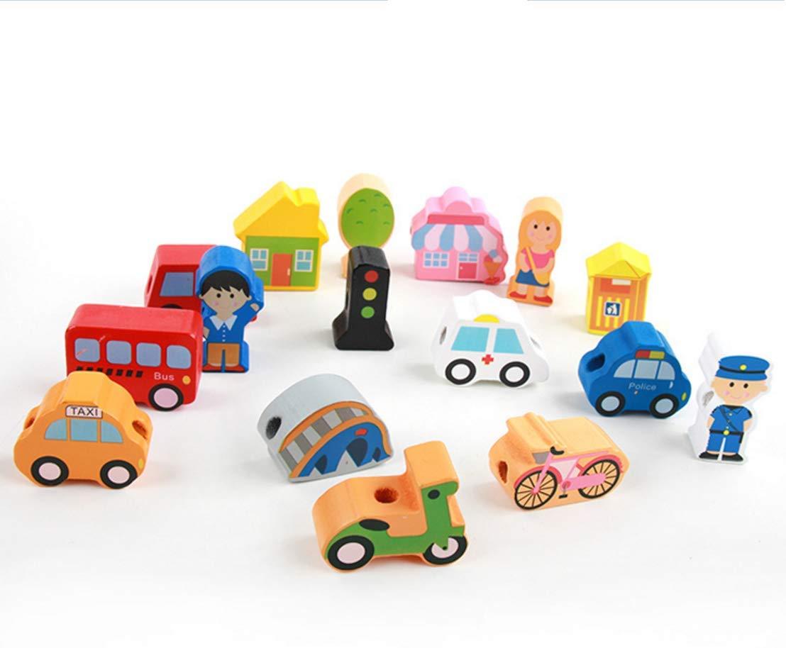 Wooden Educational Toys Wooden Shape Color Sorting Preschool Stacking Blocks Toddler Puzzles Toys Early Childhood Development Toys for Fine Motor Skills Birthday Gifts for Boys and Girls ((16 Pieces))