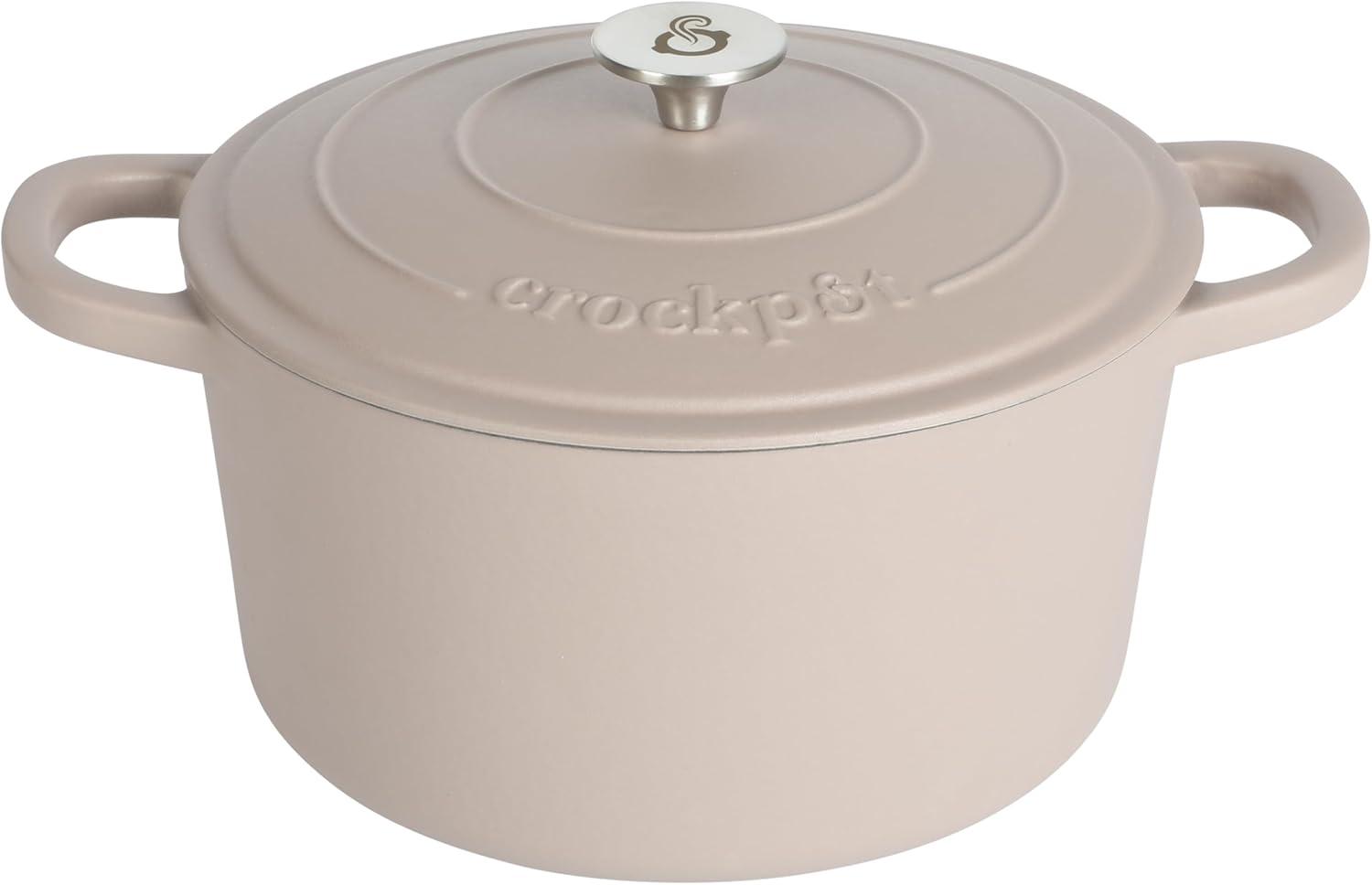 Matte Dusty Pink Enameled Cast Iron Dutch Oven, 7-Quart