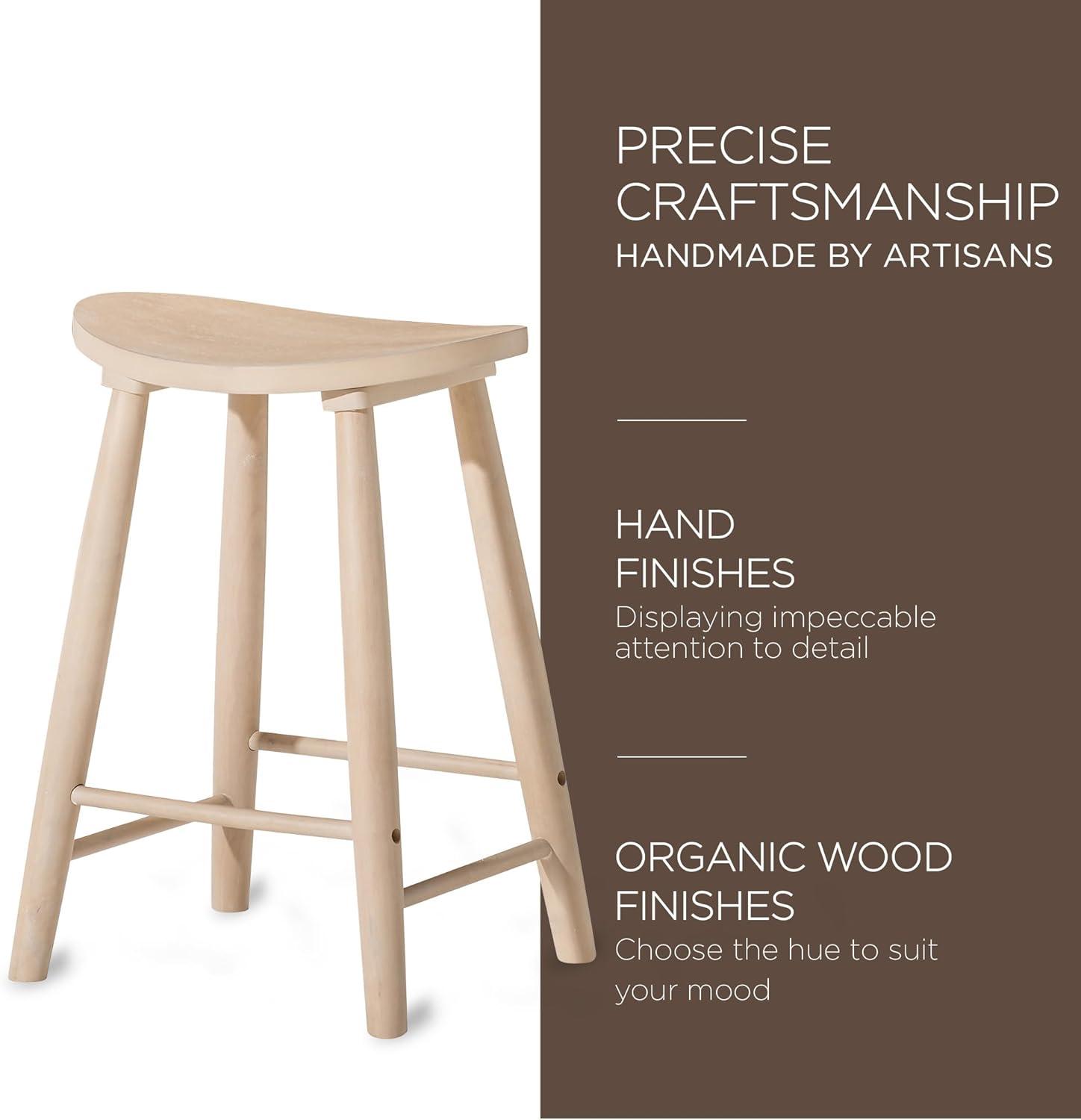 Maven Lane Luna Counter Stool in Light Oak Wood Finish