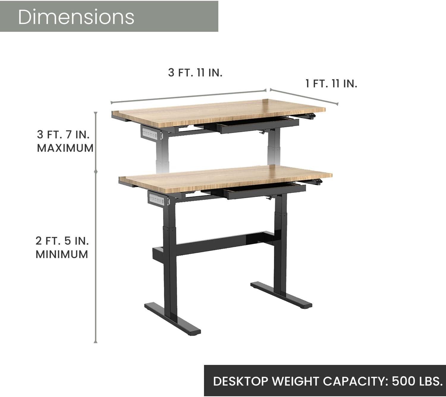 Hanover 24-In. Wide Natural Wood Motorized Work Bench with Adjustable Heights and Peg Board