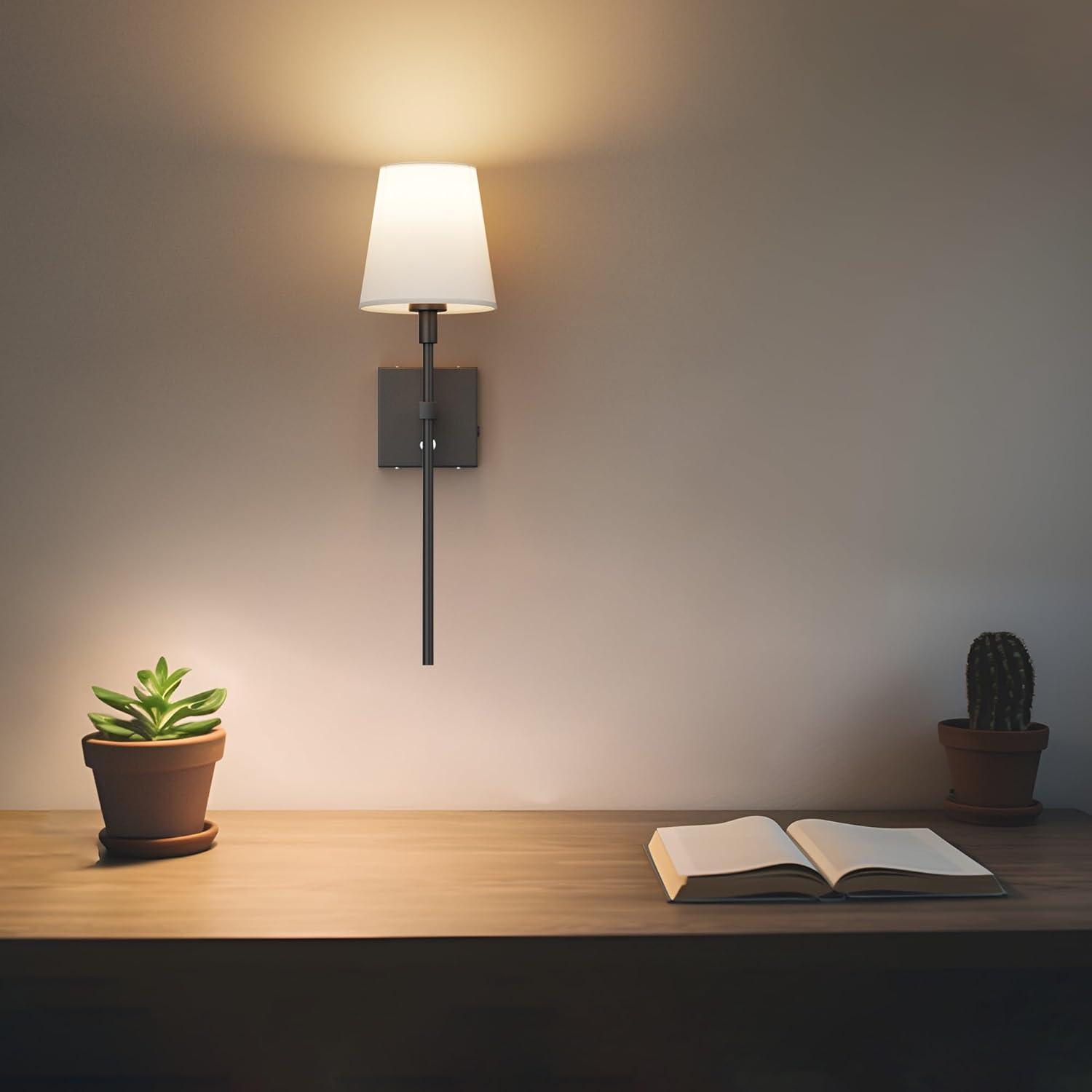 Battery Operated Black Wall Sconce Set Of 2,not Hardwired Fixture Wireless Wall Light ,dimmable Picture Sconces Cordless ,Easy To Install Battery Powered Lamp,for Bedroom, Lounge, Farmhouse Gallery