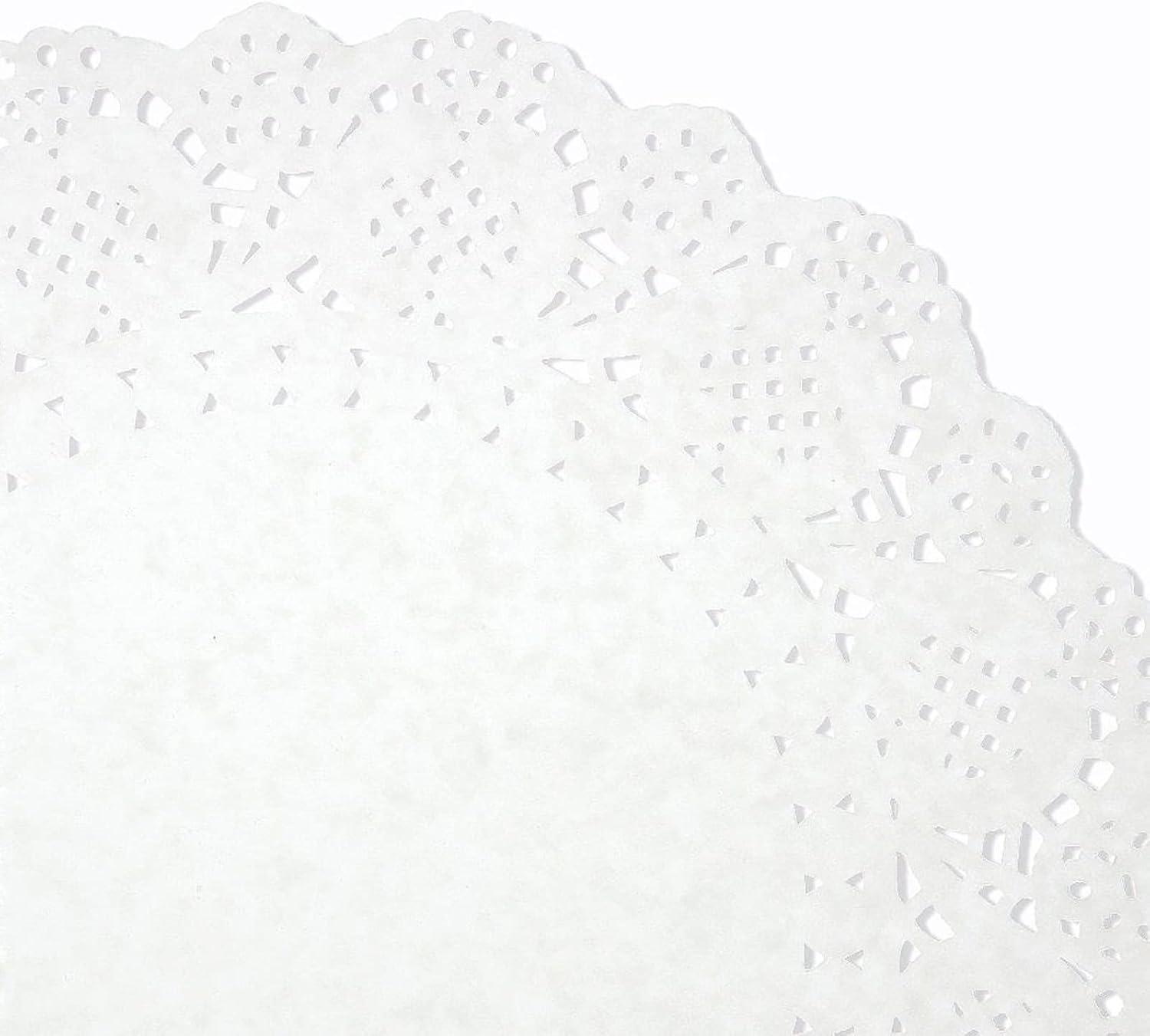 Juvale 250 Pack White 10.5" Lace Doilies Paper Round Placemats, Cake Box Liners, Baked Treat Display