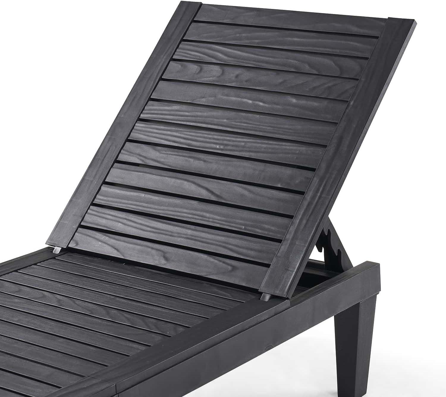 Nestl Waterproof, Lightweight, and Adjustable Outdoor Polyresin Chaise Lounge Set for Patio