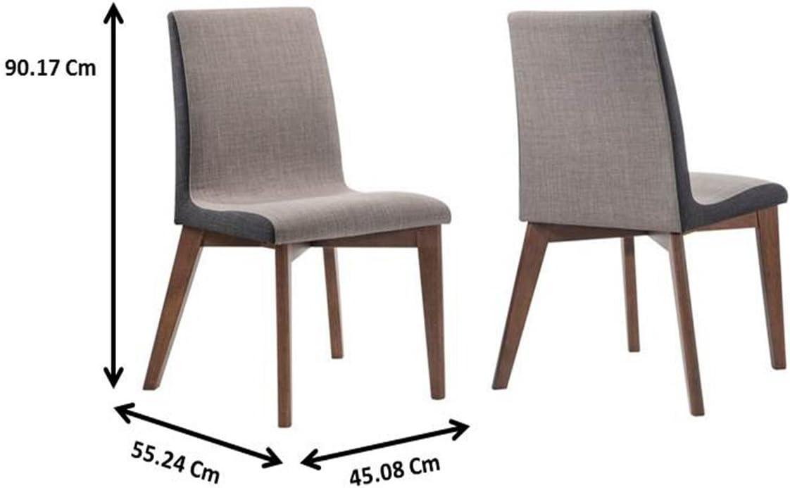 Redbridge Upholstered Side Chairs Grey and Natural Walnut (Set of 2)