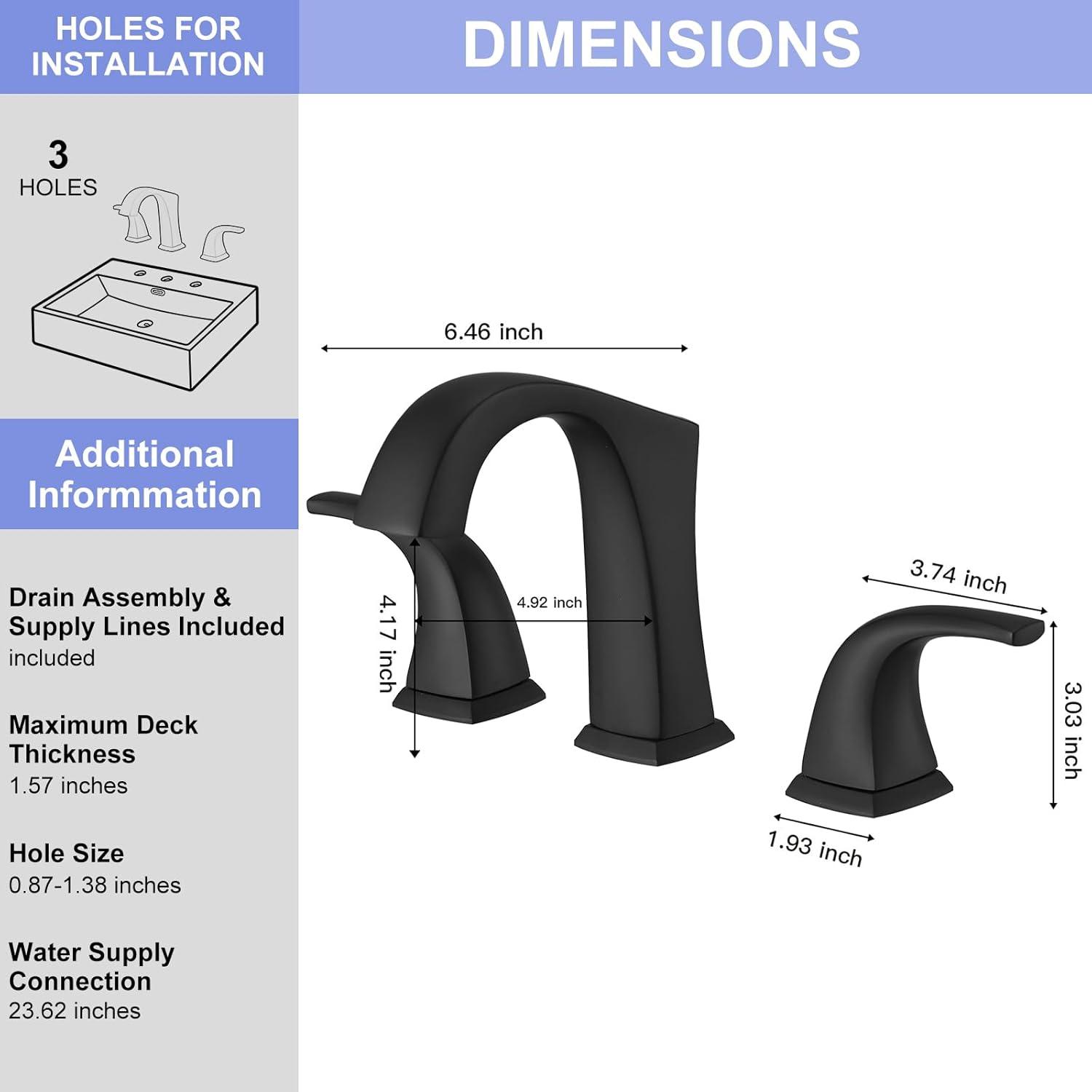 Widespread 2-handle Bathroom Faucet with Drain Assembly