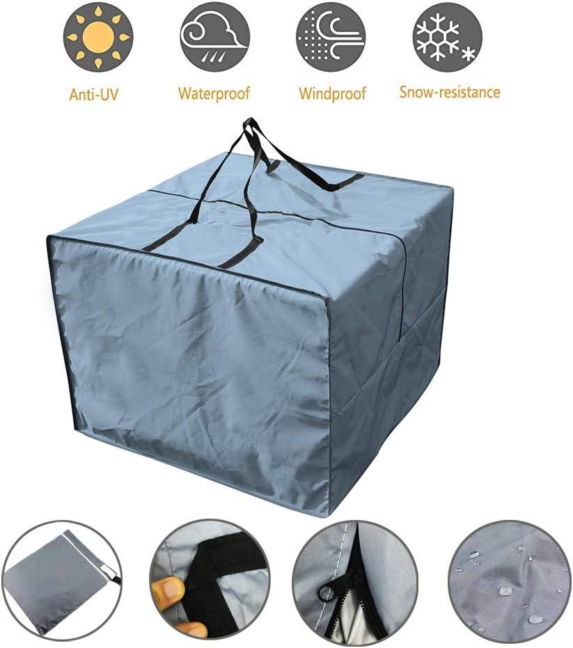 KunMing Outdoor Patio Furniture Seat Cushions Storage Bag with Zipper and Handles 32x32x24 Inches Waterproof Gray