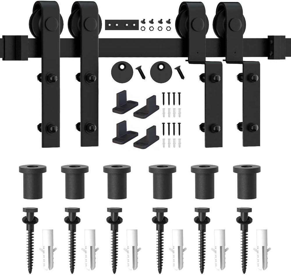 Lazio LAZ Single Bypass Double Door Barn Door Hardware Kit