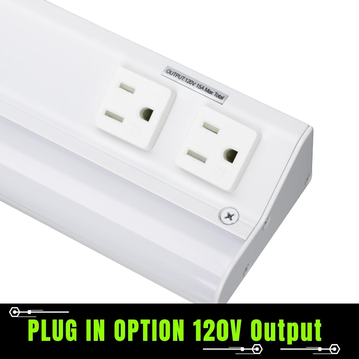 American Lighting UCR-5CCT-8-WH Undercabinet 8 in. 5CCT LED Courant, White Finish