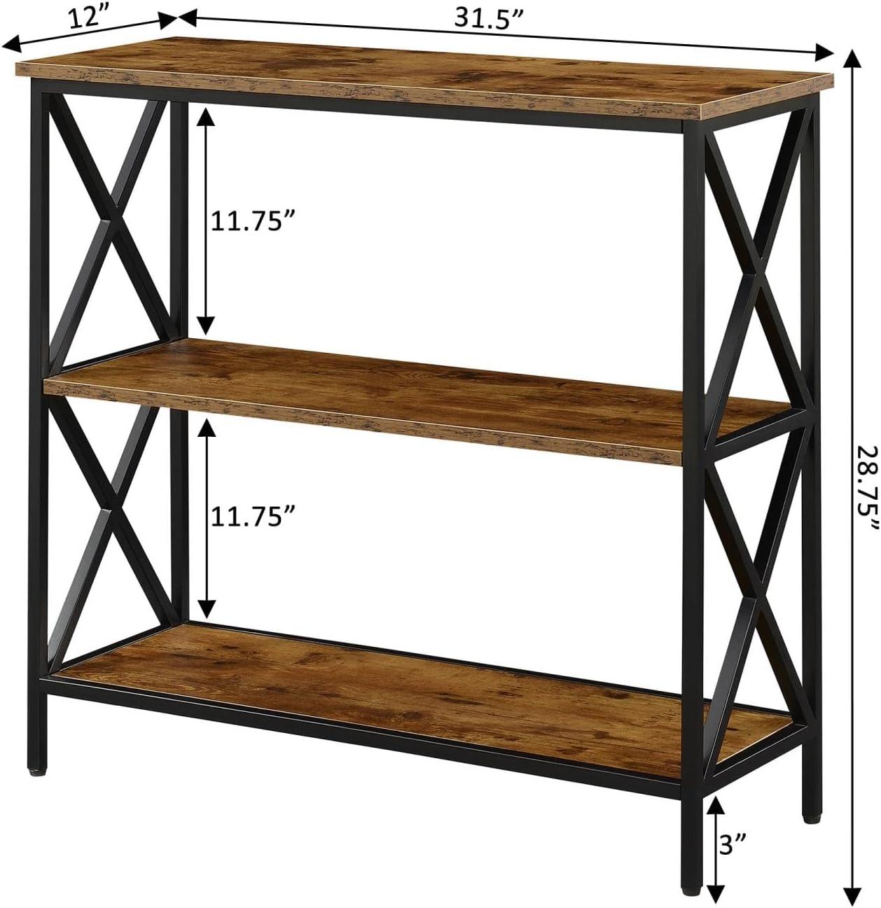 Convenience Concepts Tucson 3 Tier Bookcase, Barnwood/Black