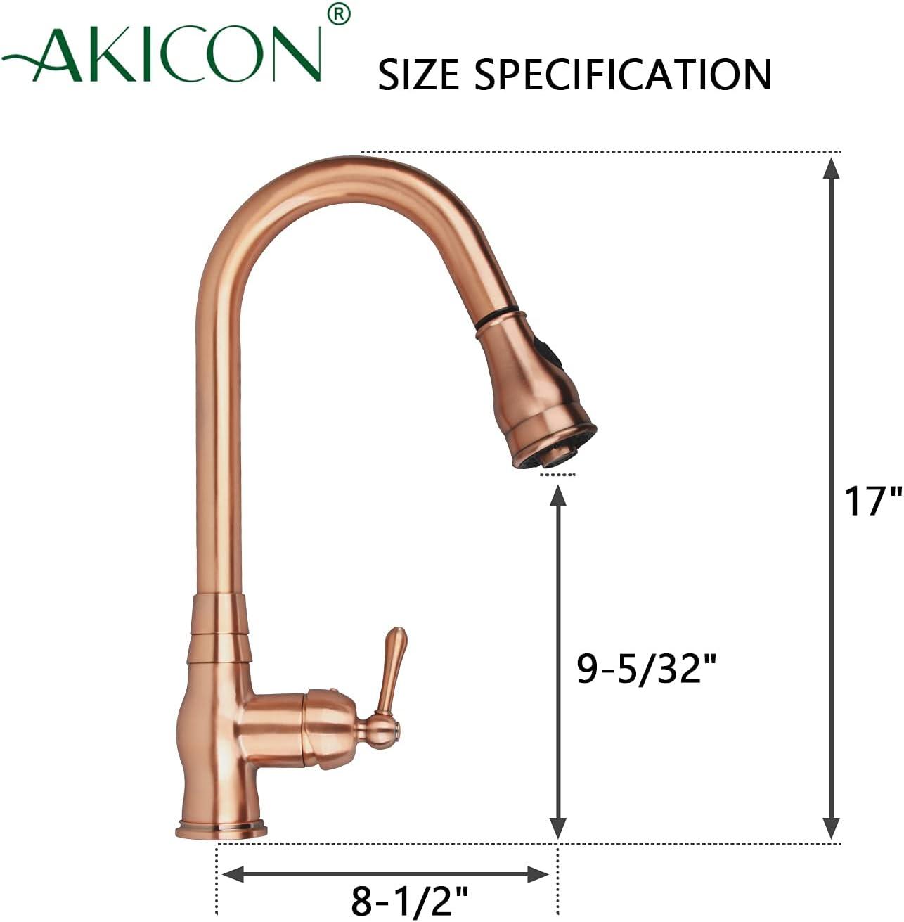 Copper High-Arch Single Handle Kitchen Faucet with 360 Swivel