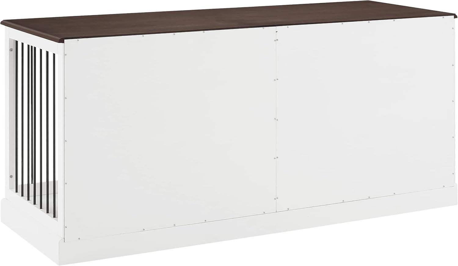 Crosley Brands Winslow Medium Credenza Pet Crate White/Dark Brown