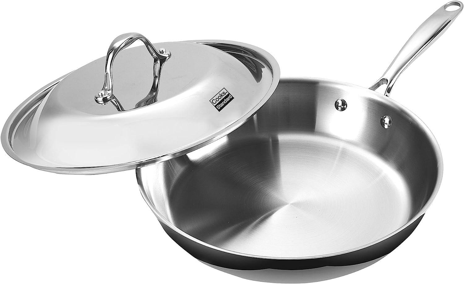 Cooks Standard Cooks Standard Stainless Steel Frying Pan with Lid 12 Inch
