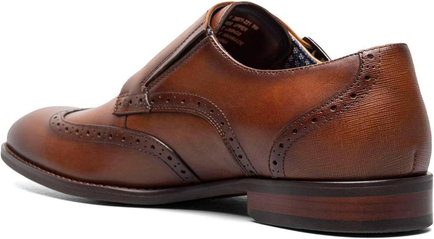 Cognac Genuine Leather Double Monk Strap Formal Shoes