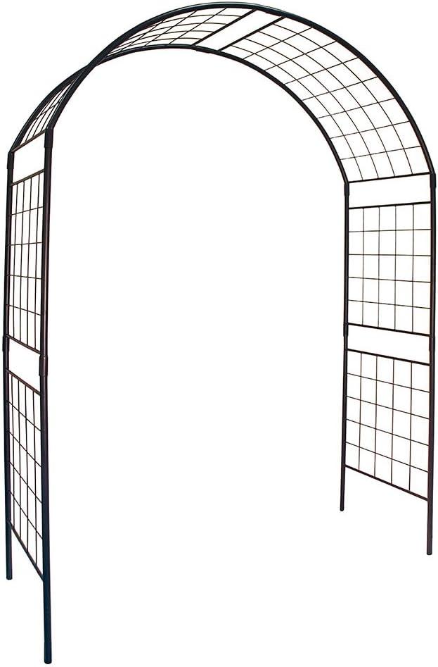Achla Designs Elegant Handcrafted Monet II Wrought Iron Garden Arbor, 114.5 Inch Tall, Graphite Powder Coated Finish
