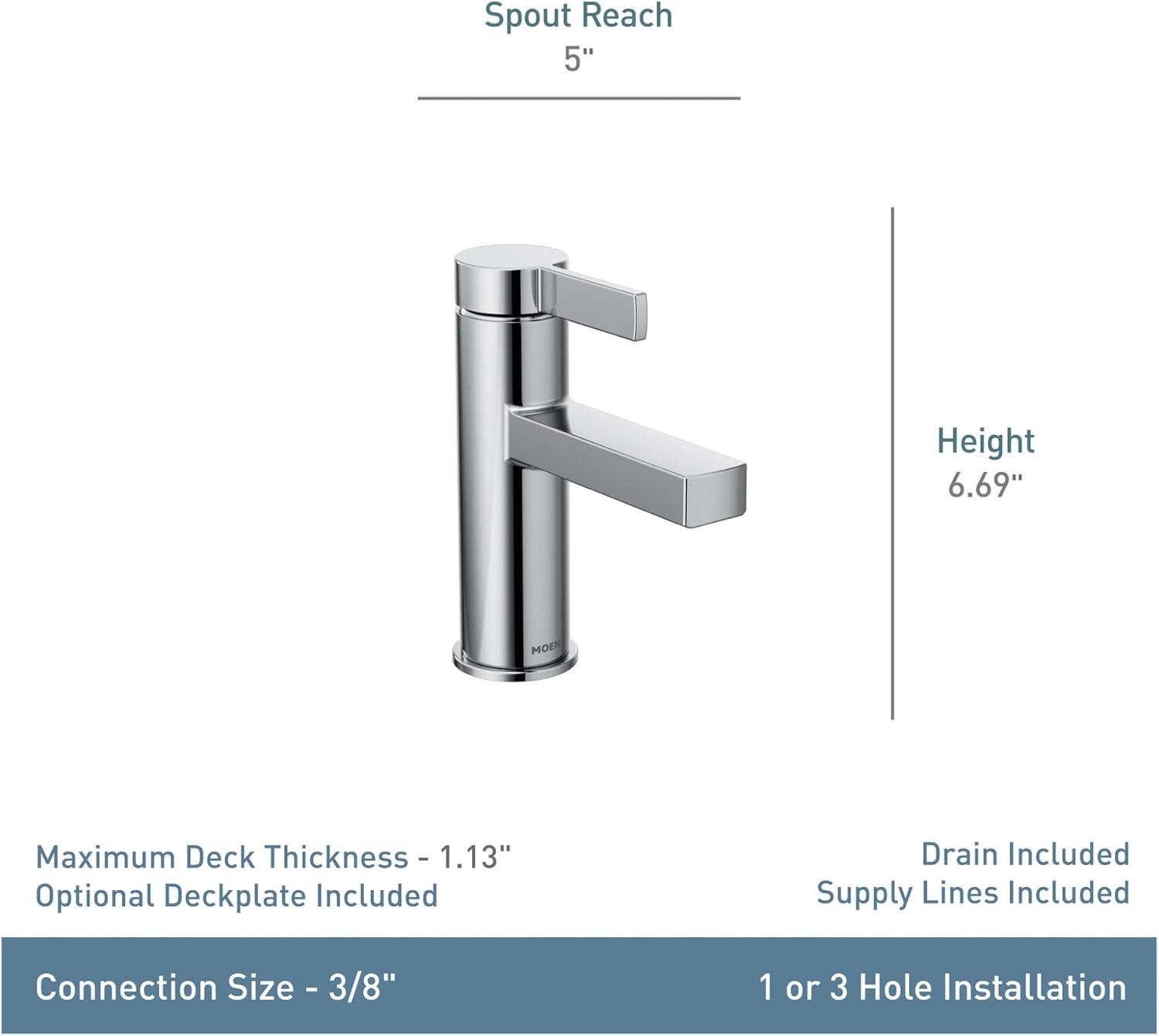 Beric Chrome Modern Single Handle Bathroom Faucet