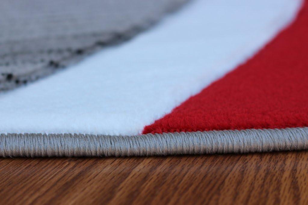 Masada Rugs Sophia Collection 8'x8' Round Modern Contemporary Hand Sculpted Area Rug in Red