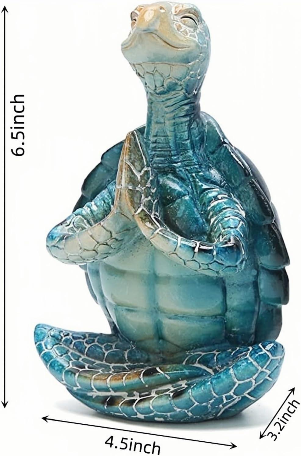 Uanit Sea Turtle Yoga Figurines Decoration Summer Meditating Sea Turtle Decor Spring Garden Turtle Crafts Turtle Yoga Figurines for Home Office Decoration Birthday Gifts for Mom, Grandma,Women
