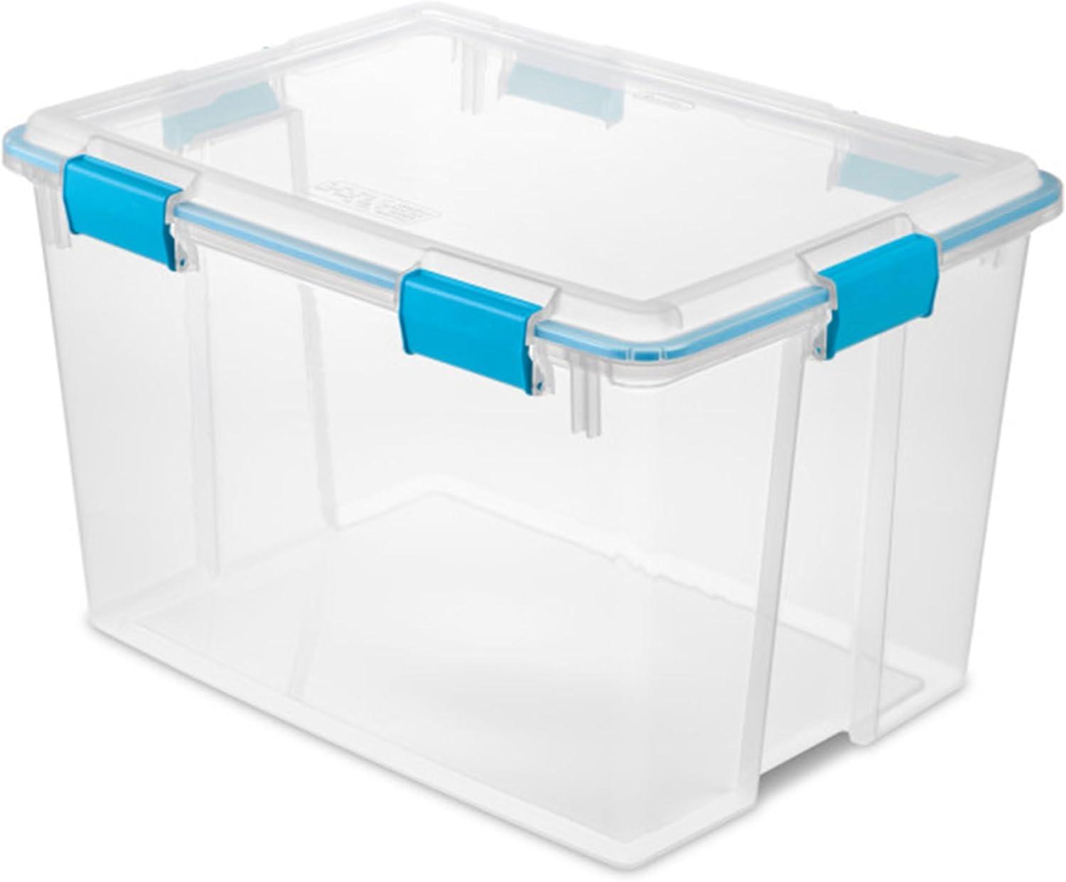 Sterilite 120qrt. Multipurpose Clear Plastic Storage Container Box with Latching Lids and 2 Rear Wheels